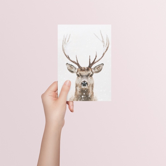 Deer Wall Art Print Poster Unframed - Watercolor Animal Print - Picture 5 of 8